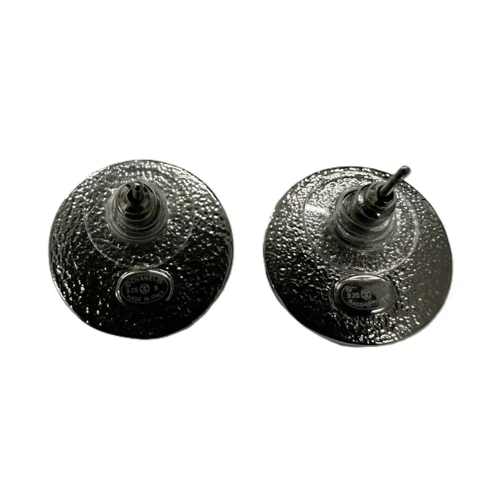 Chanel Cc Logo Round Earrings Sterling #256810C96B - Picture 4 of 9